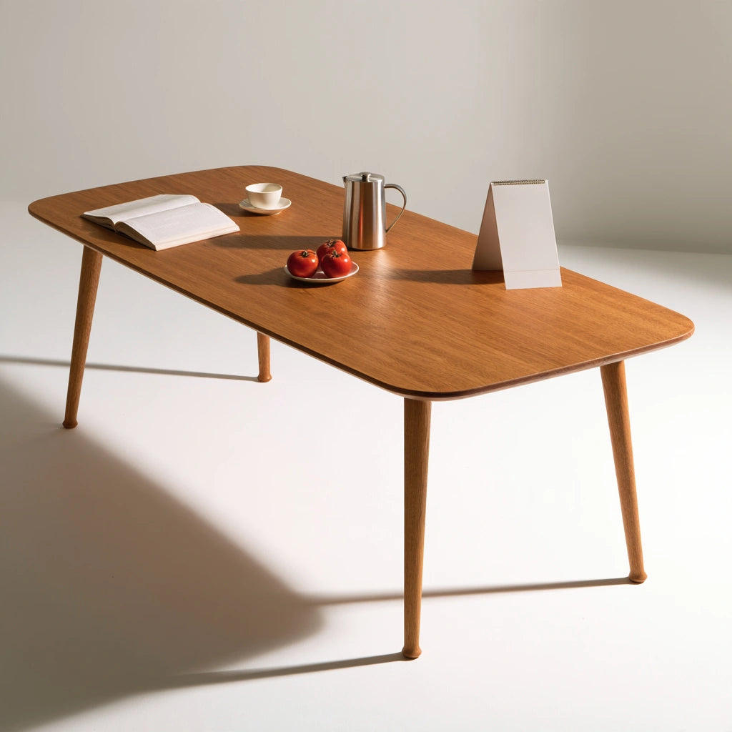 Table à manger en bois, coloris brun clair