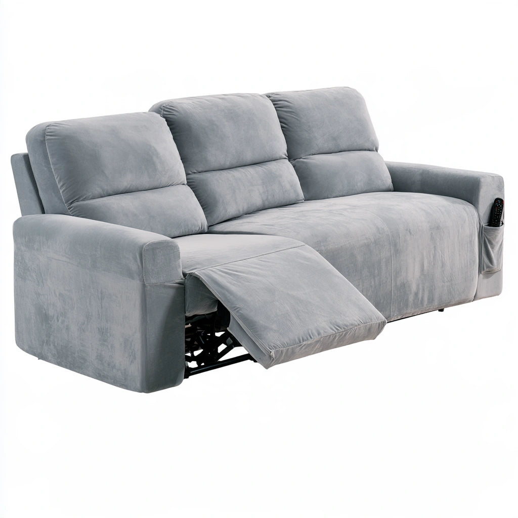 Housse extensible pour siège en velours, coloris gris clair