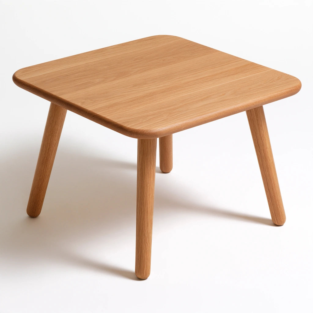 Table carrée en bois en bois, coloris brun naturel