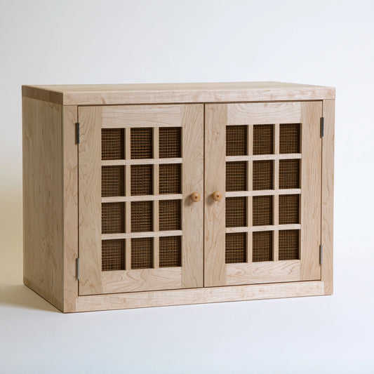 Meuble de rangement en bois, coloris brun naturel