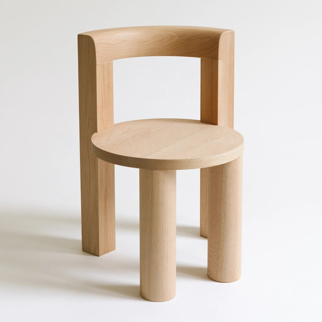 Chaise d'appoint en bois, coloris brun naturel