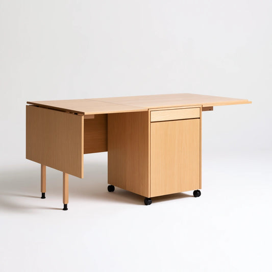 Table à manger pliante en bois, coloris brun naturel