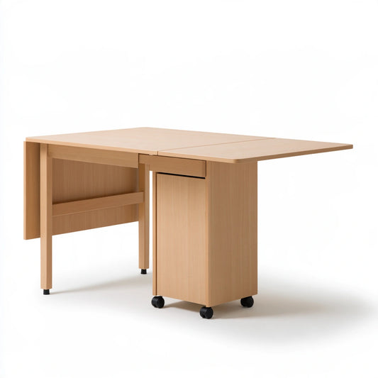 Table à manger pliante en bois, coloris brun naturel