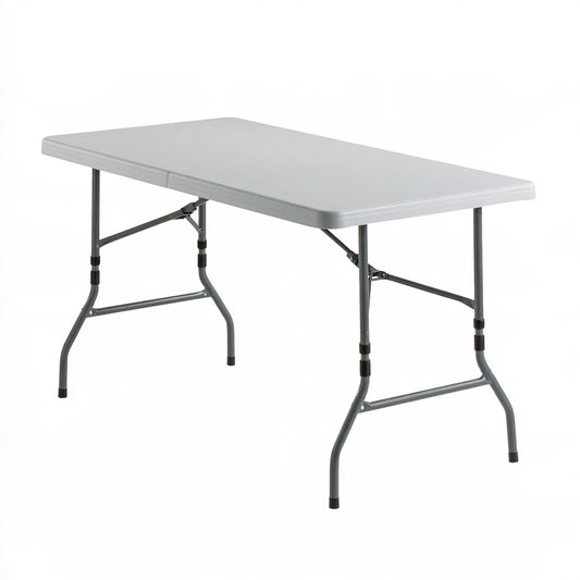Table pliante polyvalente aux lignes épurées, coloris gris clair