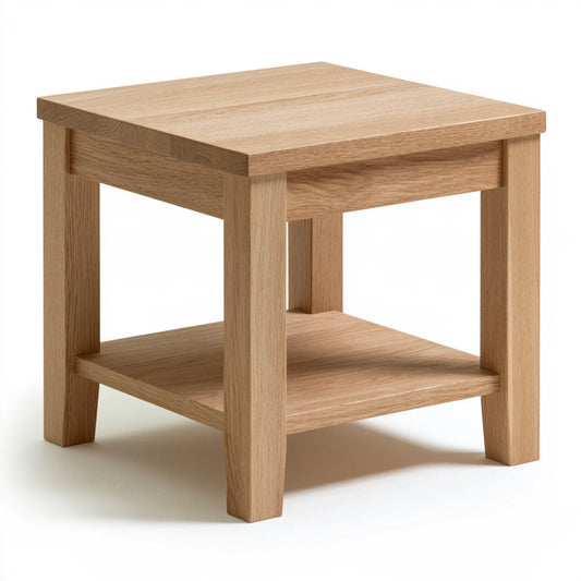 Table d'appoint en bois en bois finition chêne, coloris brun clair