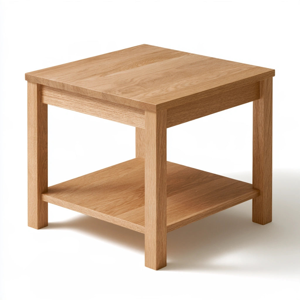 Table d'appoint en bois en bois finition chêne, coloris brun clair